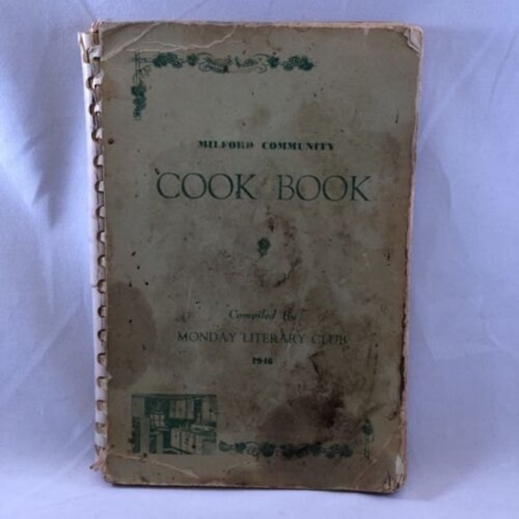 Milford Michigan 1946 Antique Community Cookbook Monday Literary Club Vintage